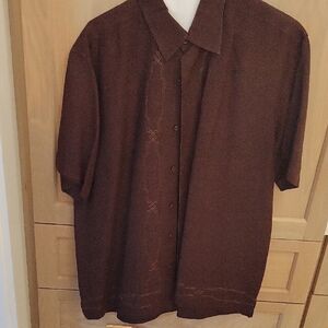 Centro Dark Brown Short Sleeve Shirt Jacket